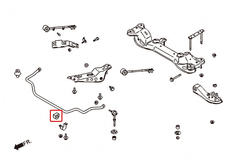 Set bucse suport bara stabilizatoare fata Hardrace pentru Nissan Silvia - 6513