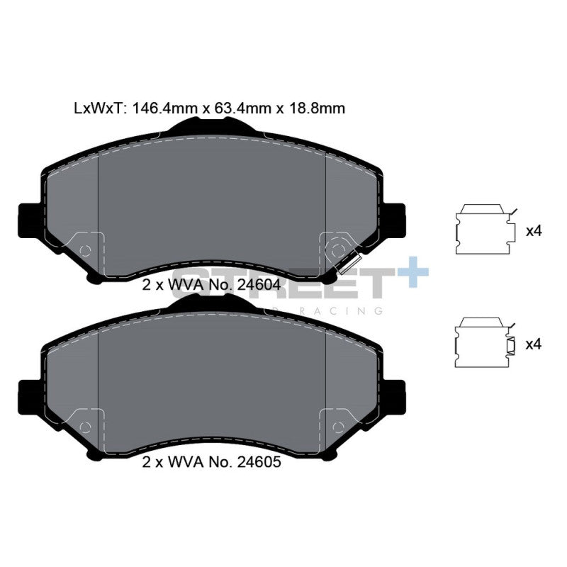 Placute Frana Fata Pagid Street+ T8082 - Fiat Freemont, Jeep Cherokee