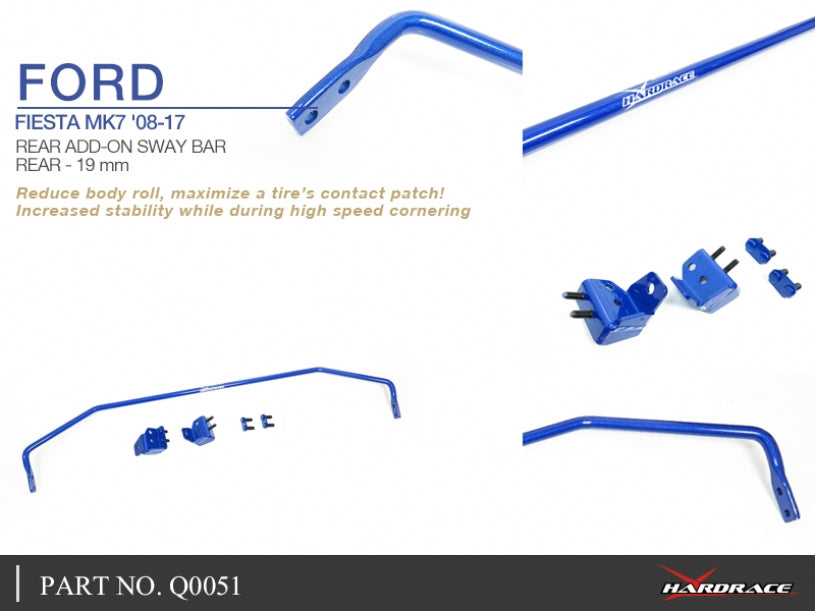 Bara stabilizatoare suplimentara spate Hardrace pentru Ford Fiesta / Fiesta ST - Q0051