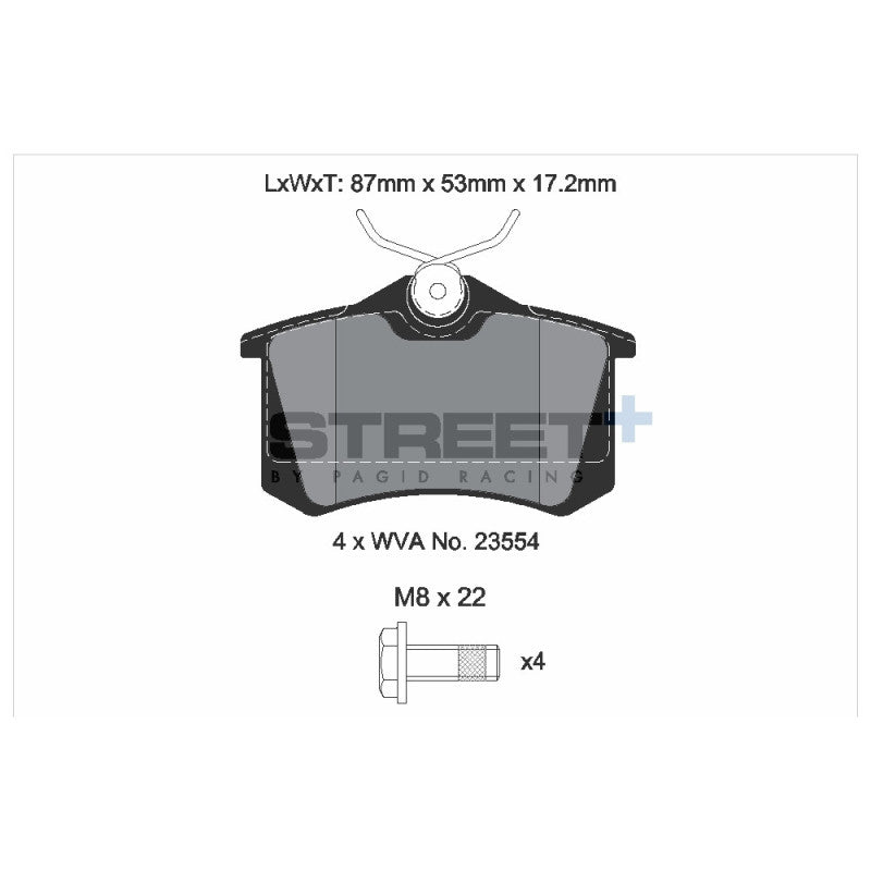 Placute Frana Spate Pagid Street+ T8032 - Audi A4 B6