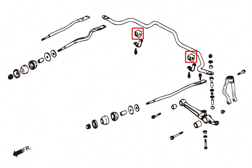 Set bucse suport bara stabilizatoare fata Hardrace pentru Honda Accord - 6346