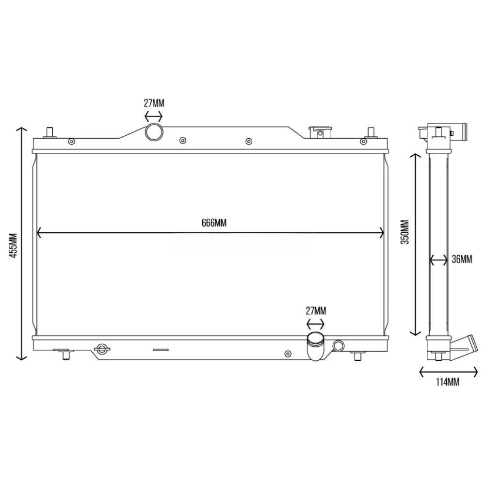 Radiator de apa Tegiwa din aluminiu pentru Honda Civic Type R EP3