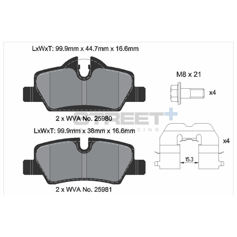 Placute Frana Spate Pagid Street+ T8305 - Mini F55