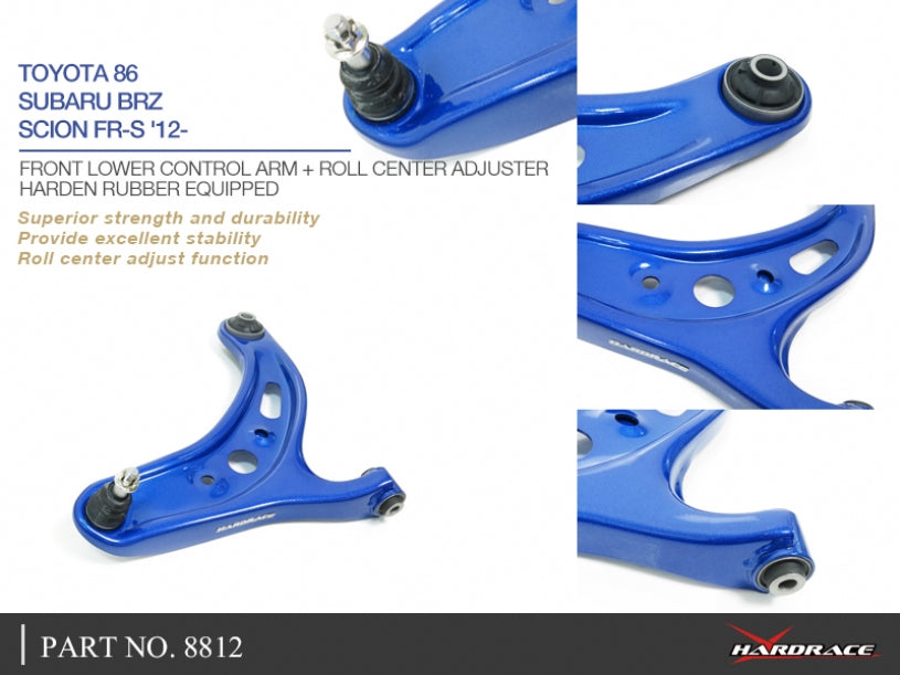 Kit corectie roll center brat suspensie inferior fata Hardrace pentru Subaru BRZ / Toyota GR 86 / GT86 - 8812