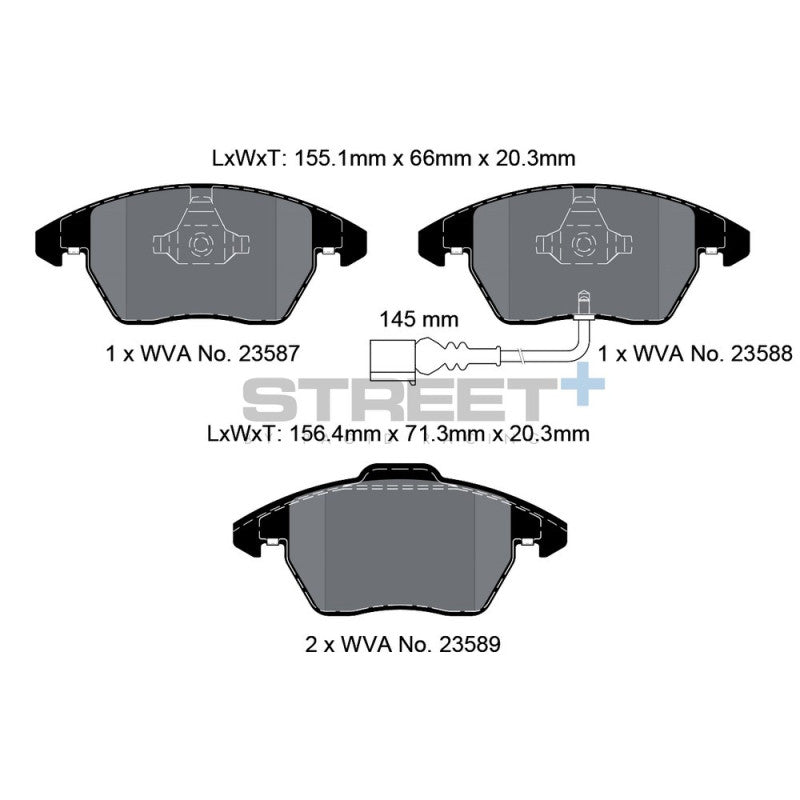 Placute Frana Fata Pagid Street+ T8033 - Audi, Volkswagen
