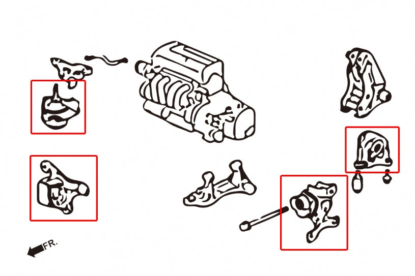 Tampon motor durificat Hardrace pentru Honda Civic / Integra - 6676