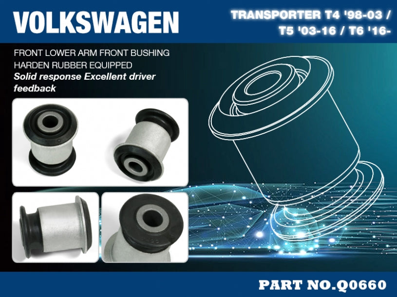 Set bucse brat suspensie inferior fata, capat fata Hardrace pentru Volkswagen Transporter - Q0660