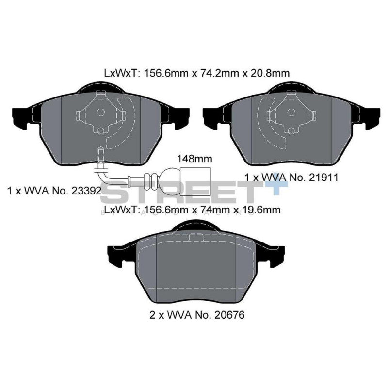 Placute Frana Fata Pagid Street+ T8173 - Audi S3 8L