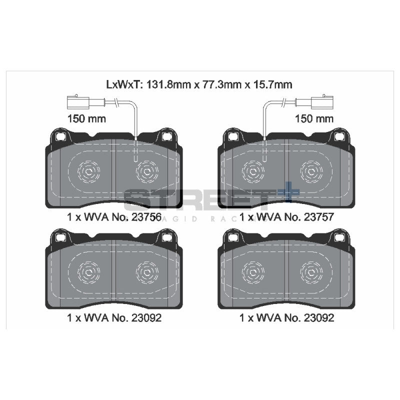 Placute Frana Fata Pagid Street+ T8254 - Alfa Romeo Giulietta 940