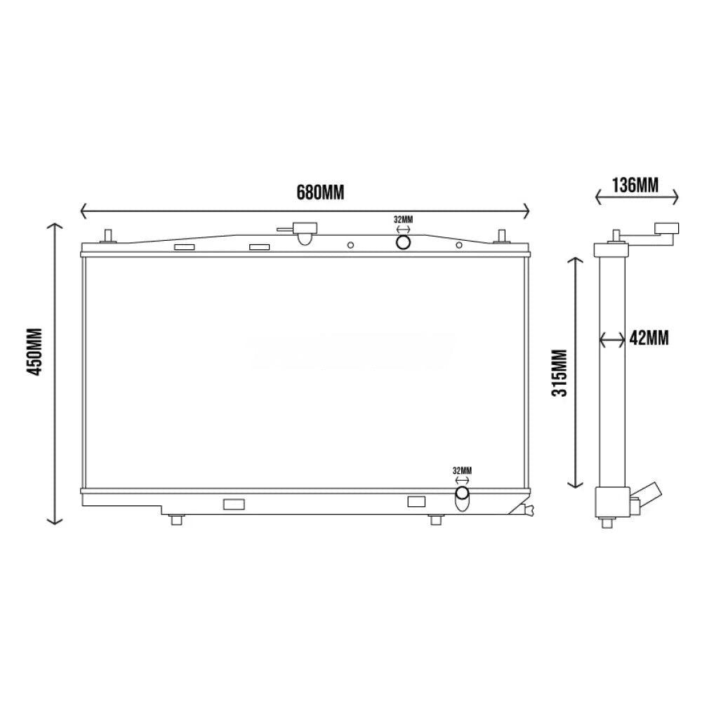 Radiator de apa Tegiwa din aluminiu pentru Honda Civic si CRX VTEC 1988-1991 (EF, ED)