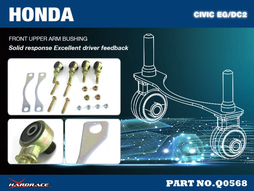 Set bucse cu excentric brat suspensie superior fata Hardrace pentru Honda CRX / Civic - Q0568