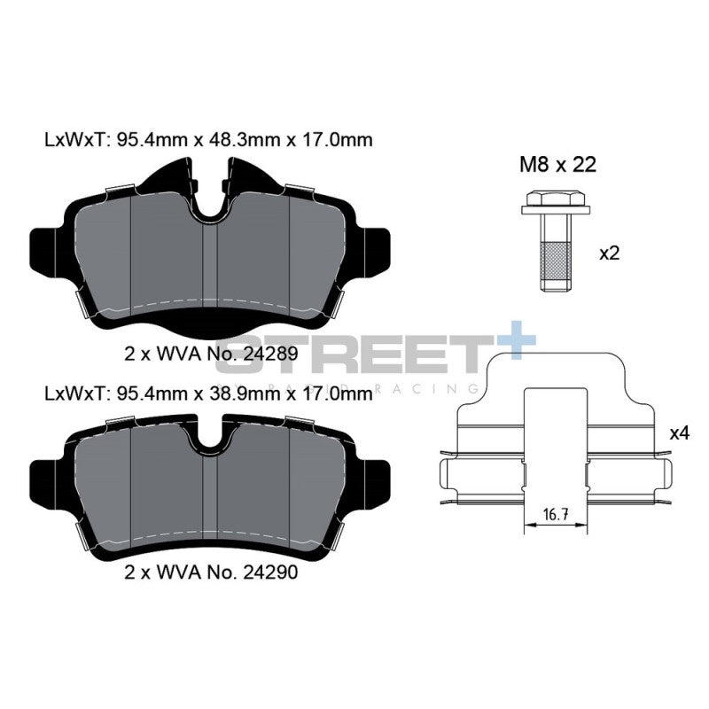 Placute Frana Spate Pagid Street+ T8066 - Mini R56