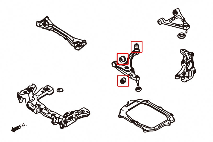 Kit bucse brat suspensie inferior fata Hardrace pentru Mazda RX-8 - 8633