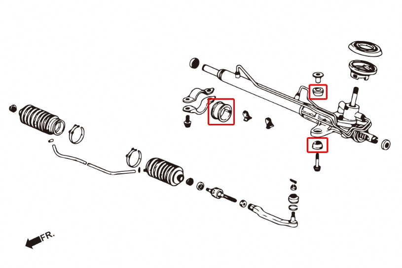 Set bucse caseta directie ranforsate TPV Hardrace pentru Honda Civic - 6311