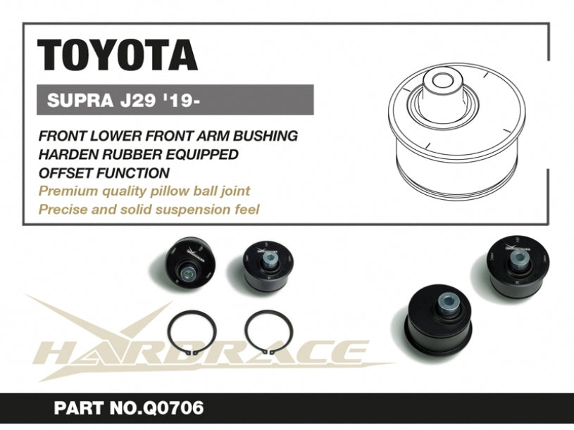 Set bucse brat suspensie inferior fata, capat fata Hardrace pentru BMW Z4 / Toyota GR Supra - Q0706