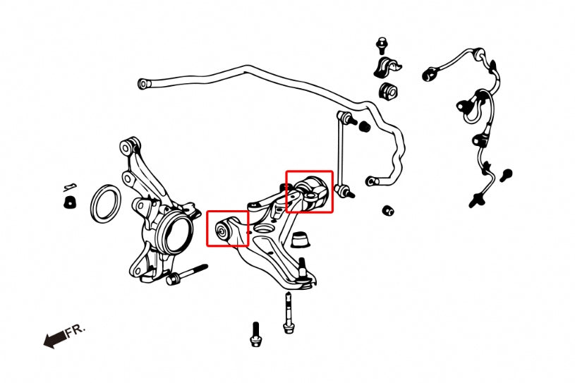 Set bucse brat suspensie inferior fata Hardrace pentru Honda Jazz - 6808