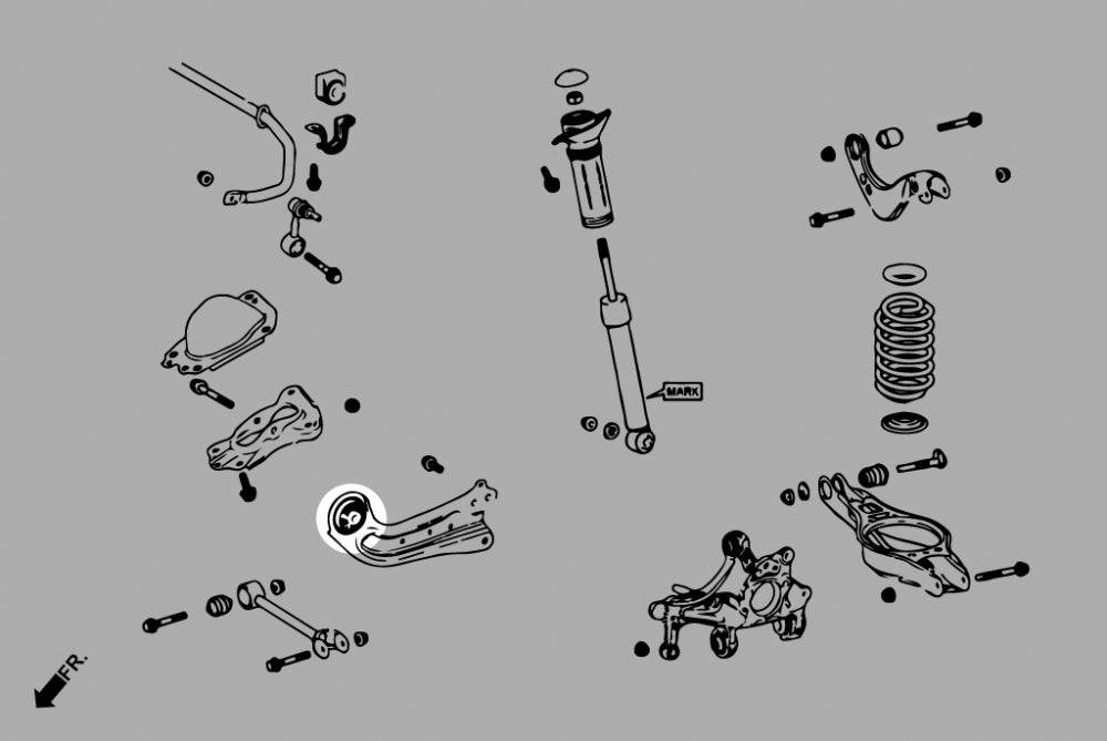 Set bucse brat longitudinal spate Hardrace pentru Lexus ES / Toyota C-HR / Camry - Q0891