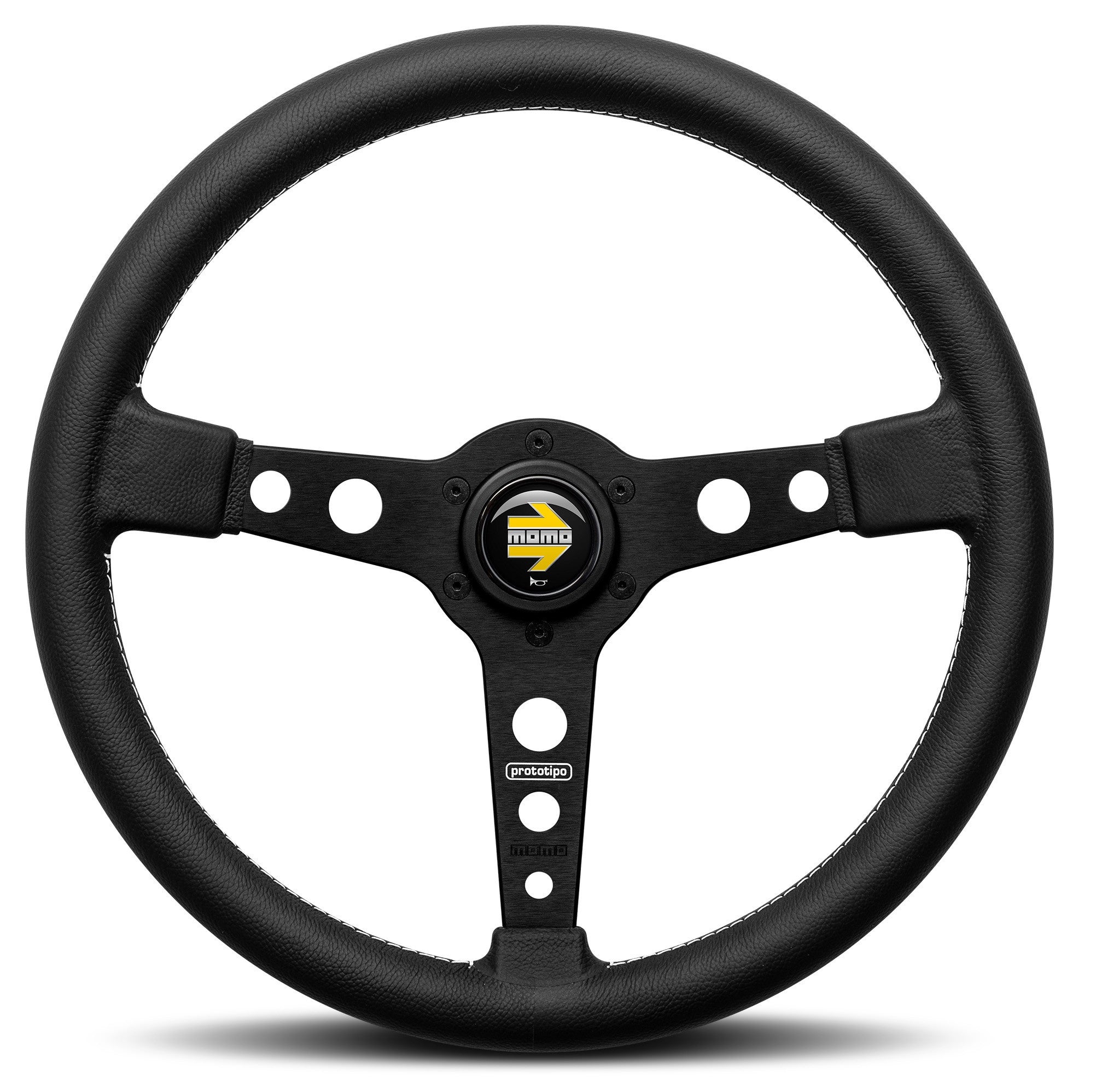 Volan Sport MOMO Prototipo 370mm piele neagra