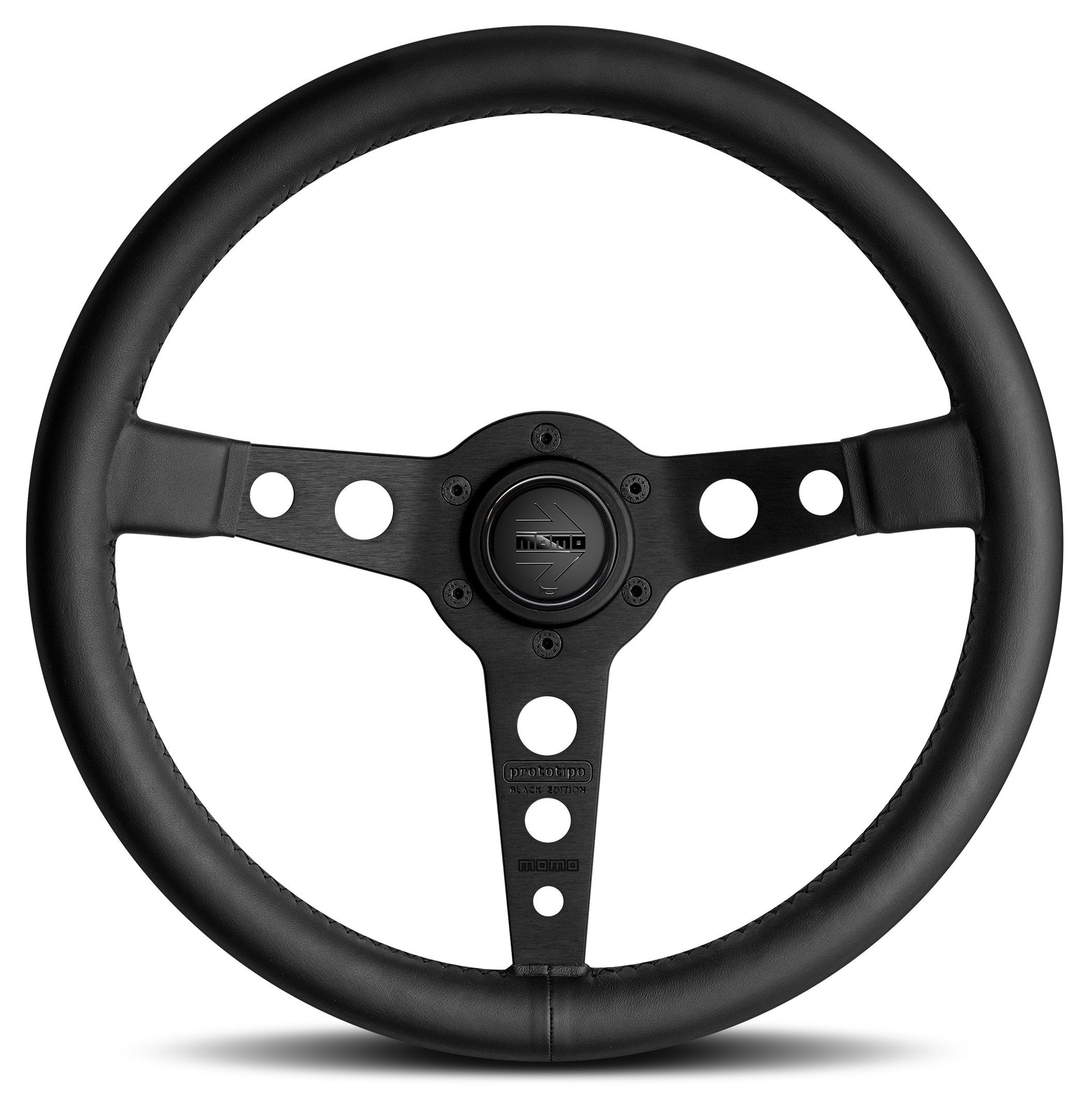 Volan Sport MOMO Prototipo Black Edition 350mm piele neagra