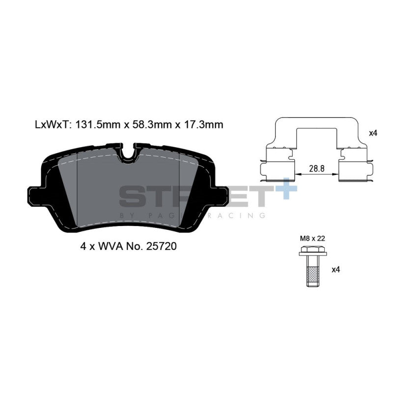 Placute Frana Spate Pagid Street+ T8123 - Land Rover