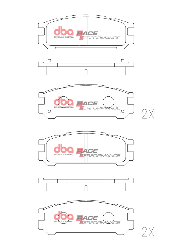 Placute Frana DBA Race Performance Spate Subaru Impreza / Subaru Legacy DB1186RP
