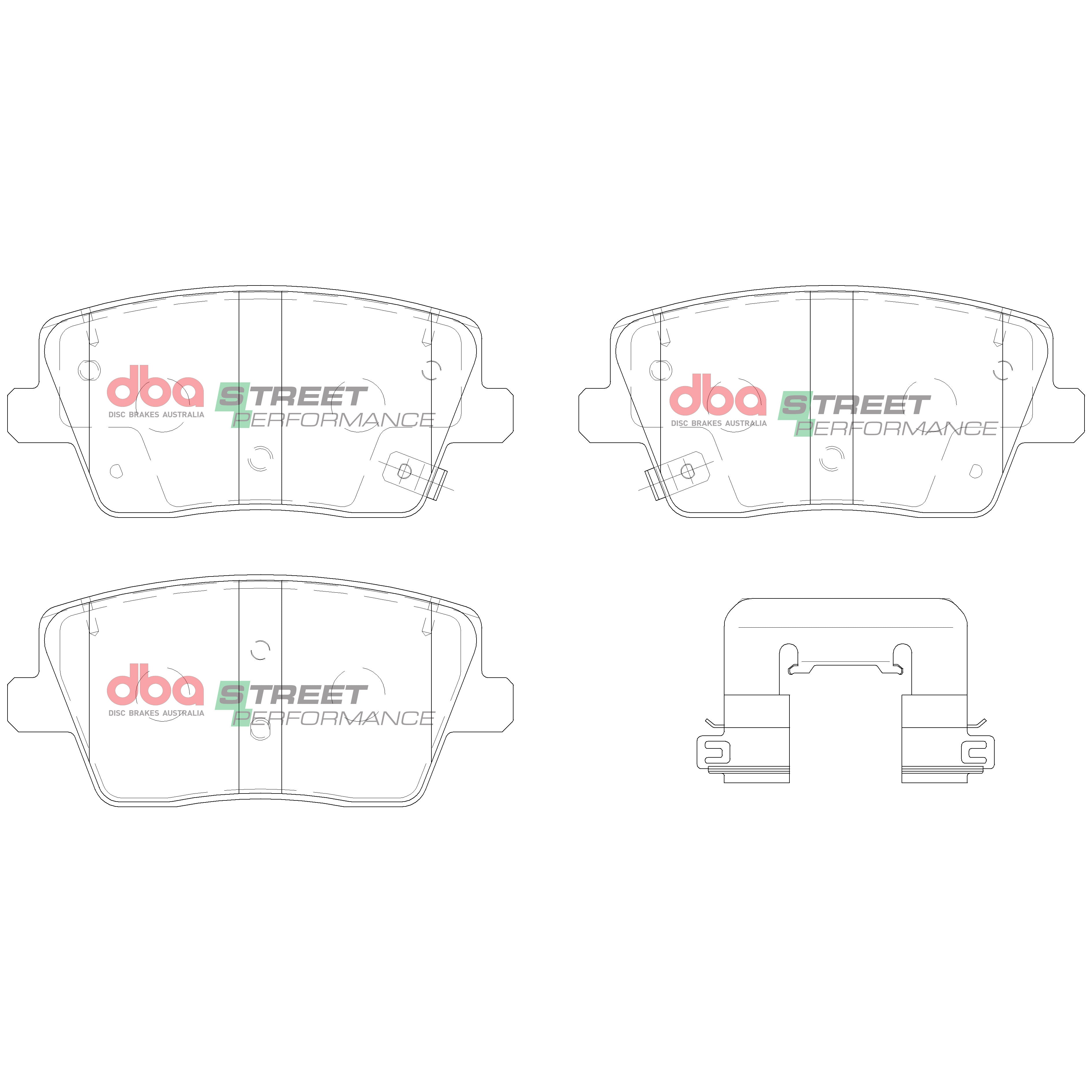 Placute Frana DBA Brake Kit Street Series T2 Slotted & Street Performance (2x DBA3149S + DB15013SP) Spate Hyundai Kona N / Hyundai i30 N DBA3149S-15013SP