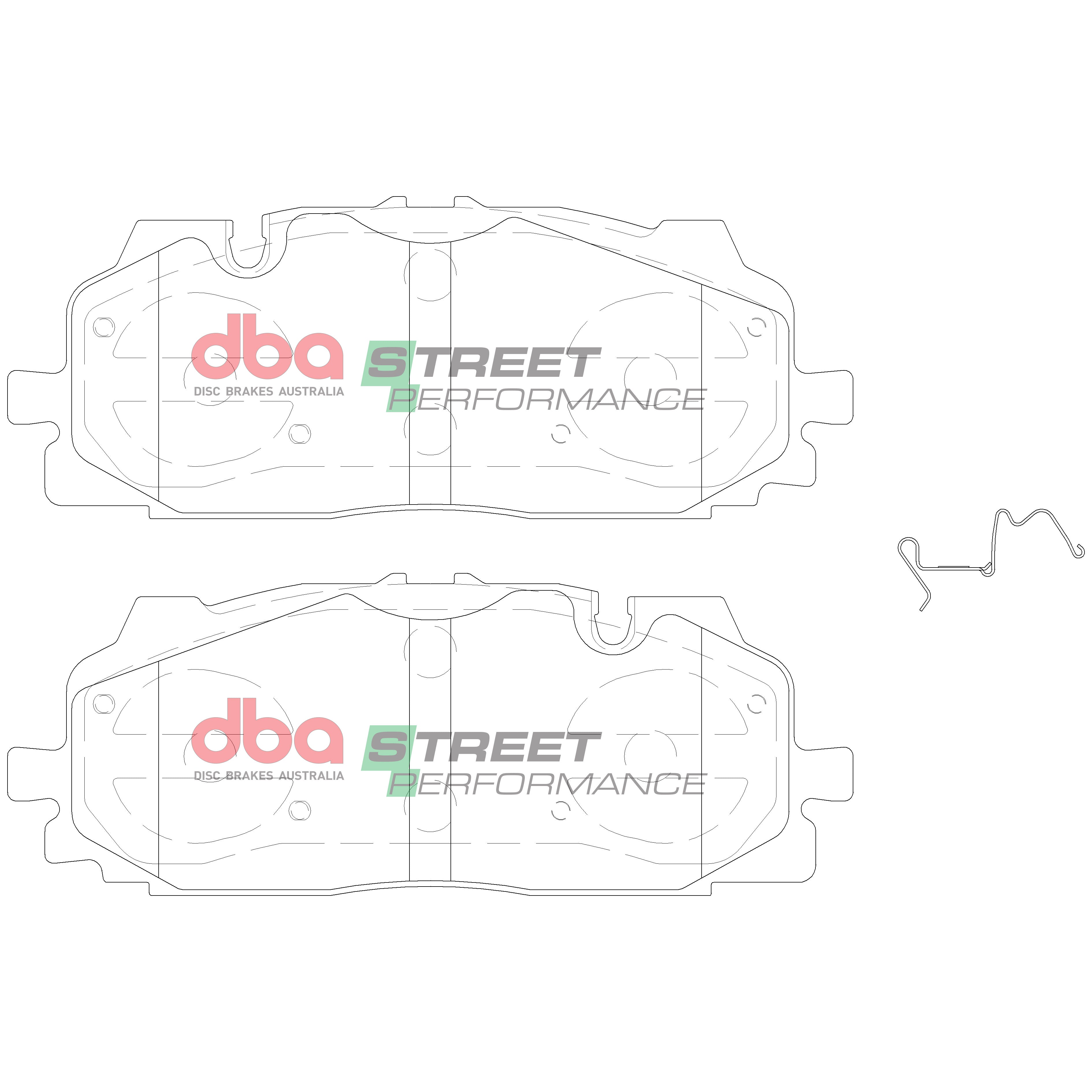 Placute Frana DBA Brake Kit Street Series T2 Slotted & Street Performance (2x DBA3014S + DB15030SP) Fata Audi/Volkswagen DBA3014S-15030SP