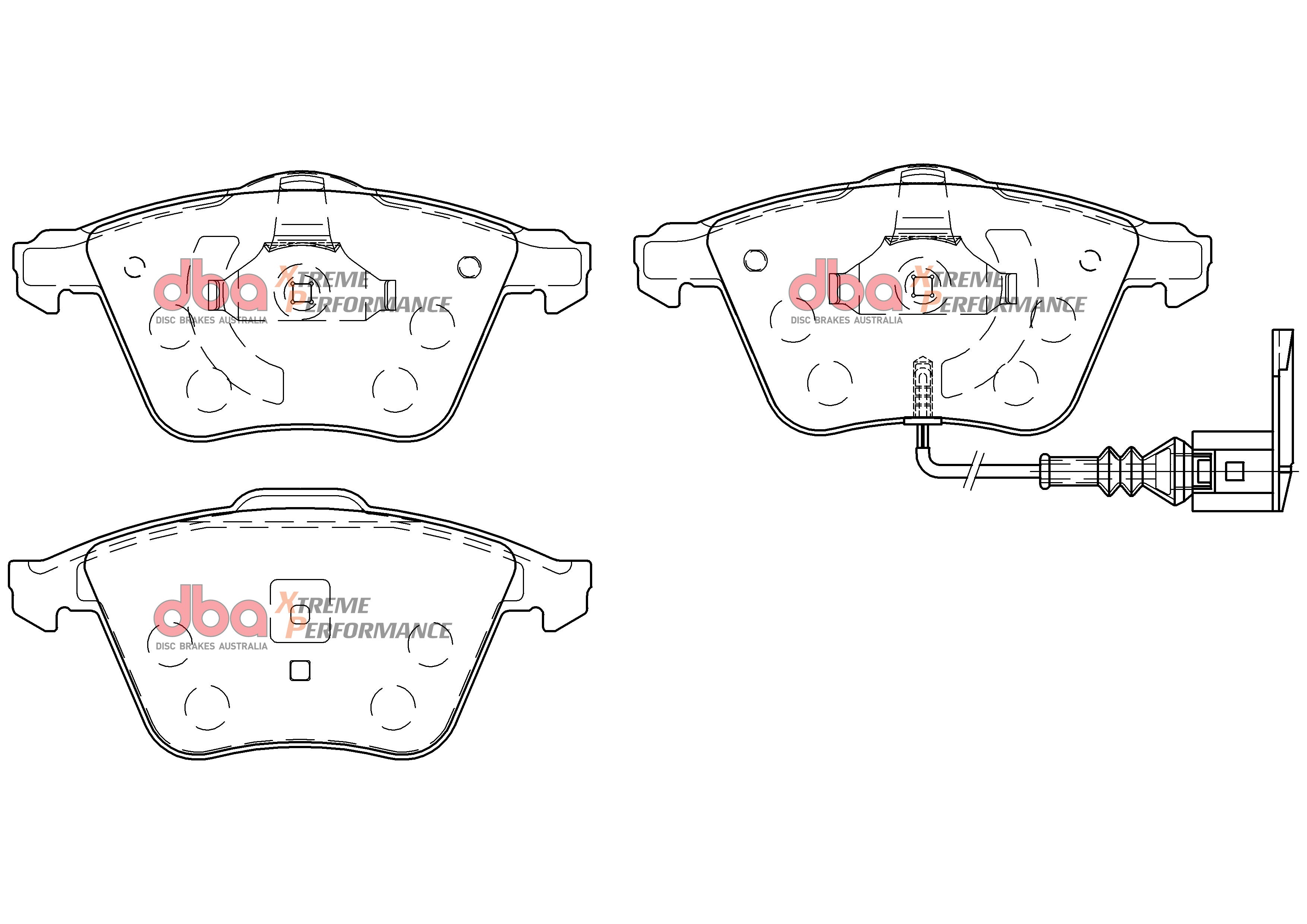 Placute Frana DBA Brake Kit 4000 Series T3 Slotted & Xtreme Performance (2x DBA42808S + DB2402XP) Fata Audi S3 / Volkswagen Golf DBA42808S-2402XP