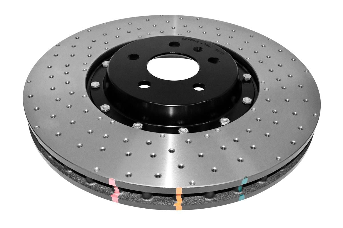Disc Frana DBA 5000 Series Crossed Drilled & Dimpled Black Hat Fata 380mm Audi A8 / Audi SQ5 DBA52774BLKXD