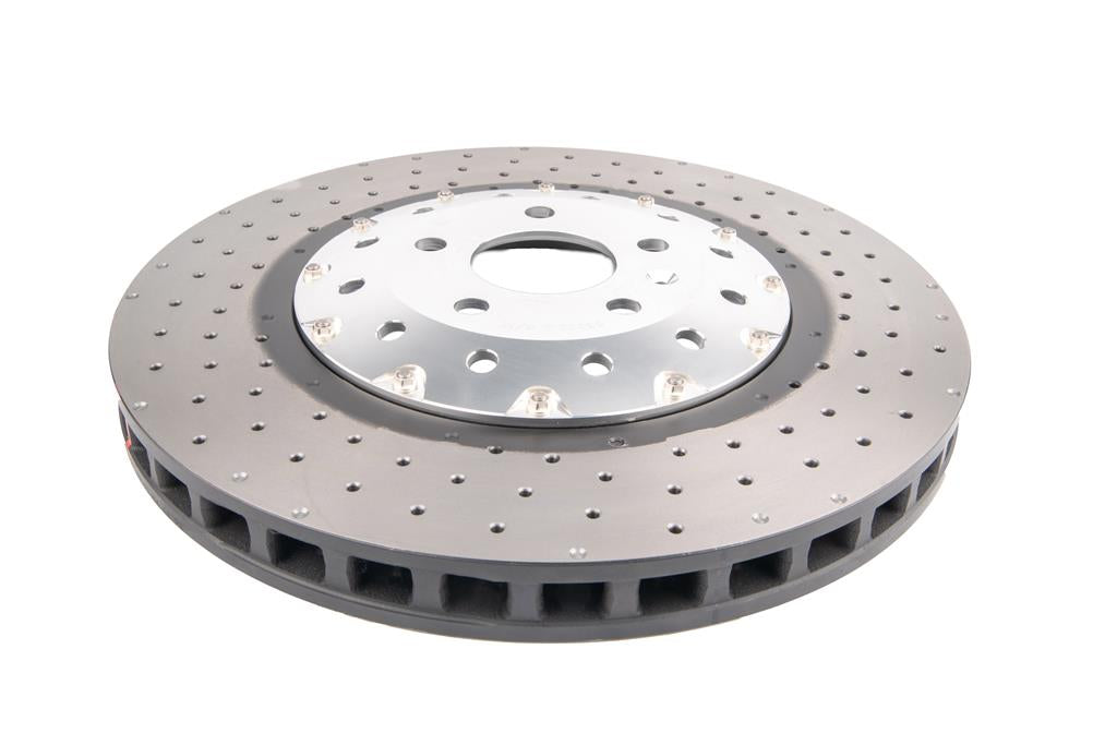 Disc Frana DBA 5000 Series Crossed Drilled & Dimpled Silver Hat Fata 390mm Audi RS6 / Audi RS7 DBA53002SLVXD