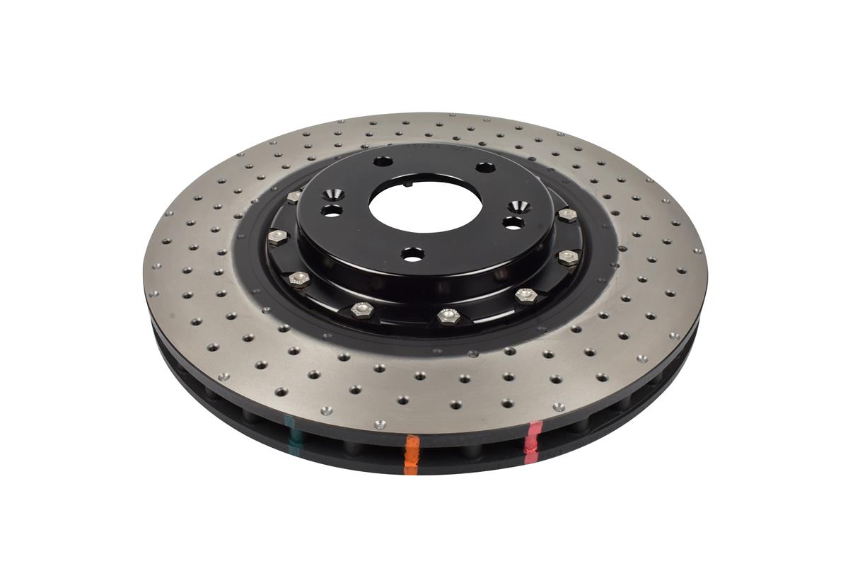 Disc Frana DBA 5000 Series Crossed Drilled & Dimpled Black Hat Fata 345mm Hyundai i30 N DBA53146BLKXD