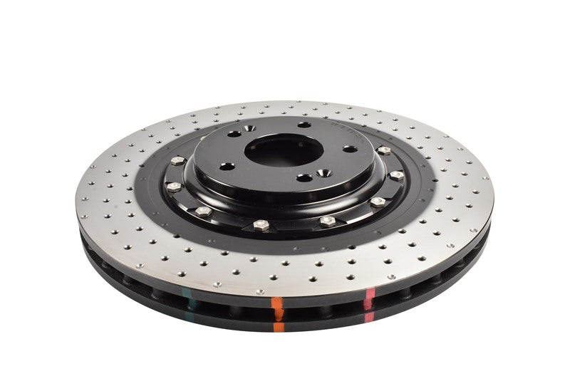 Disc Frana DBA 5000 Series Crossed Drilled & Dimpled Black Hat Fata 360mm Hyundai Kona N / Hyundai i30 N DBA53148BLKXD