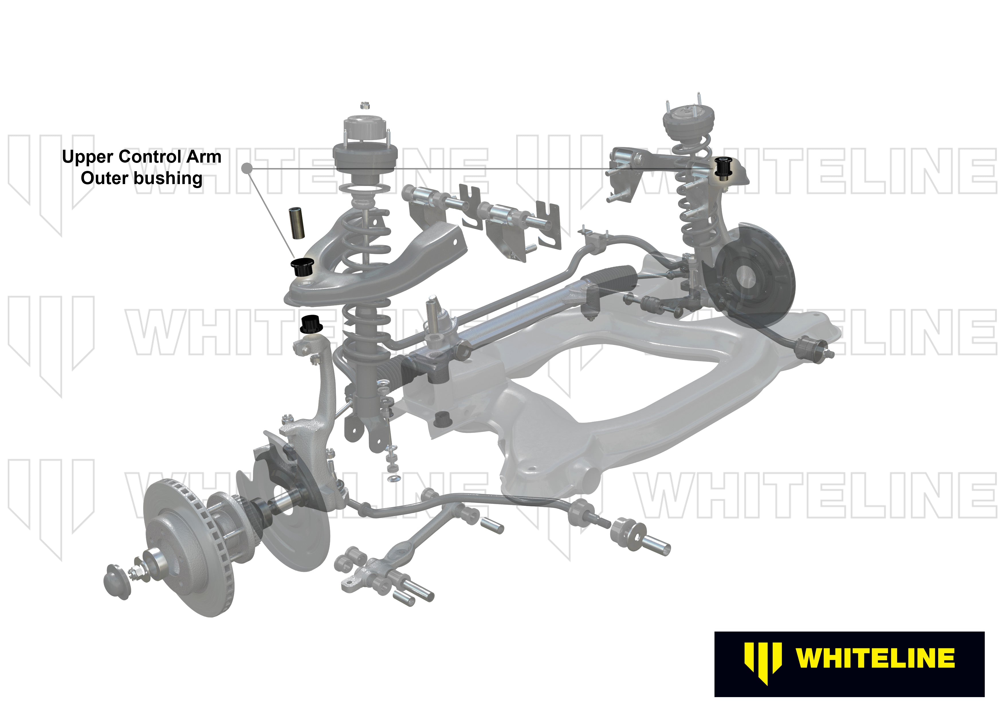 Set bucse brat suspensie superior exterior (decalaj dublu) Whiteline pentru Nissan Skyline - KCA348