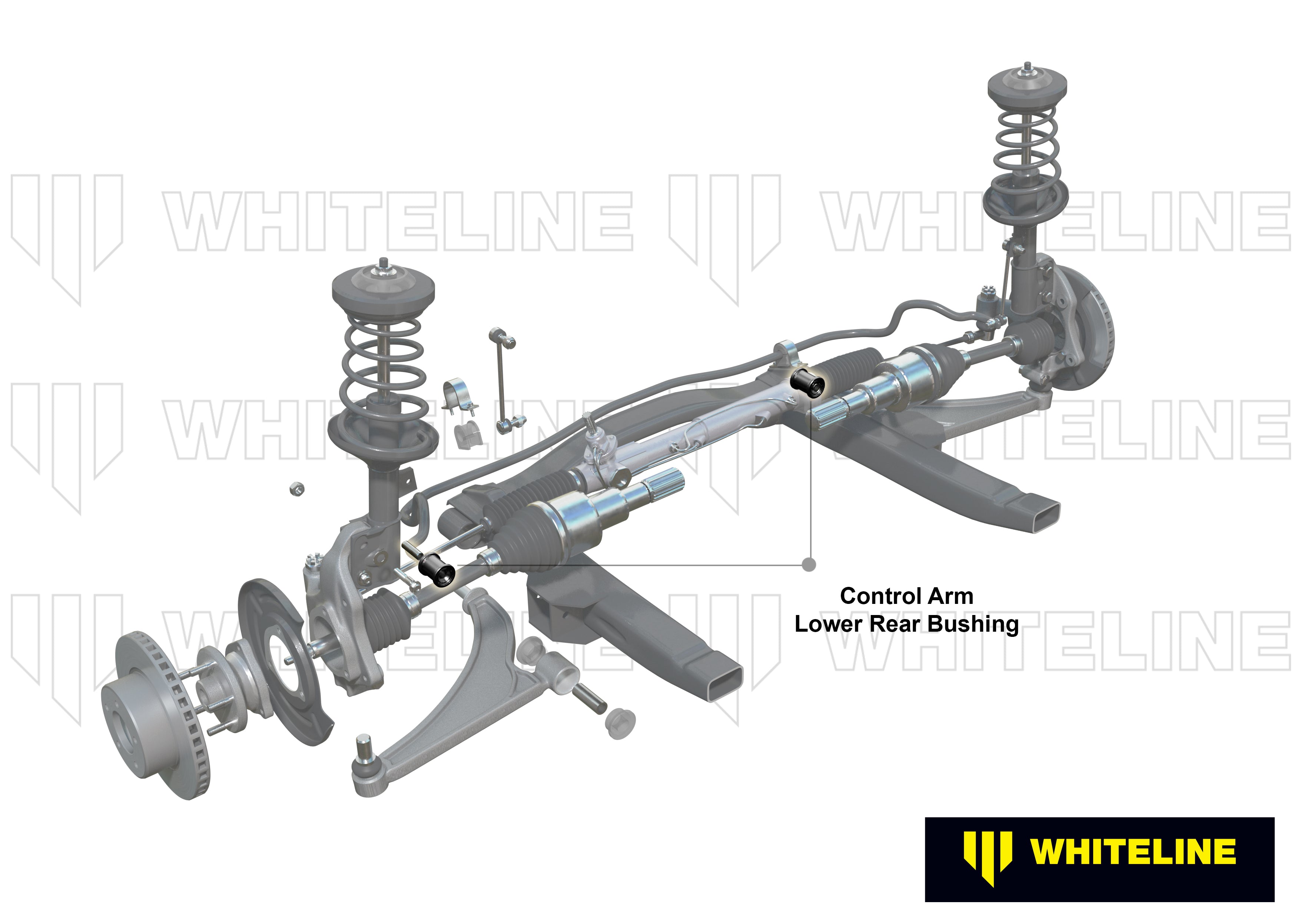 Set bucse brat suspensie inferior spate interior (decalaj dublu) Whiteline pentru Subaru Impreza - KCA361