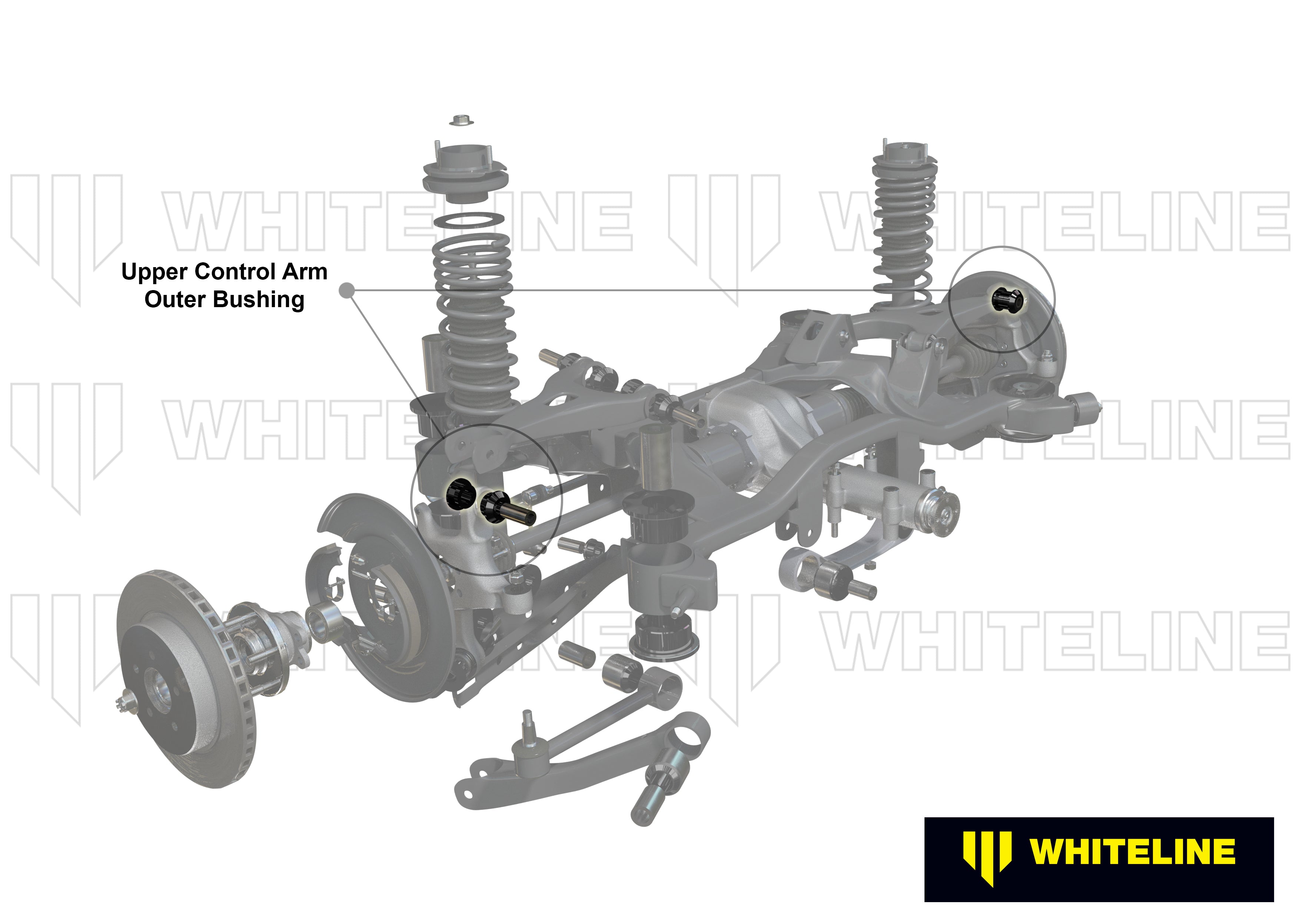 Set bucse brat suspensie superior exterior (decalaj dublu) Whiteline pentru Subaru Legacy - KCA399