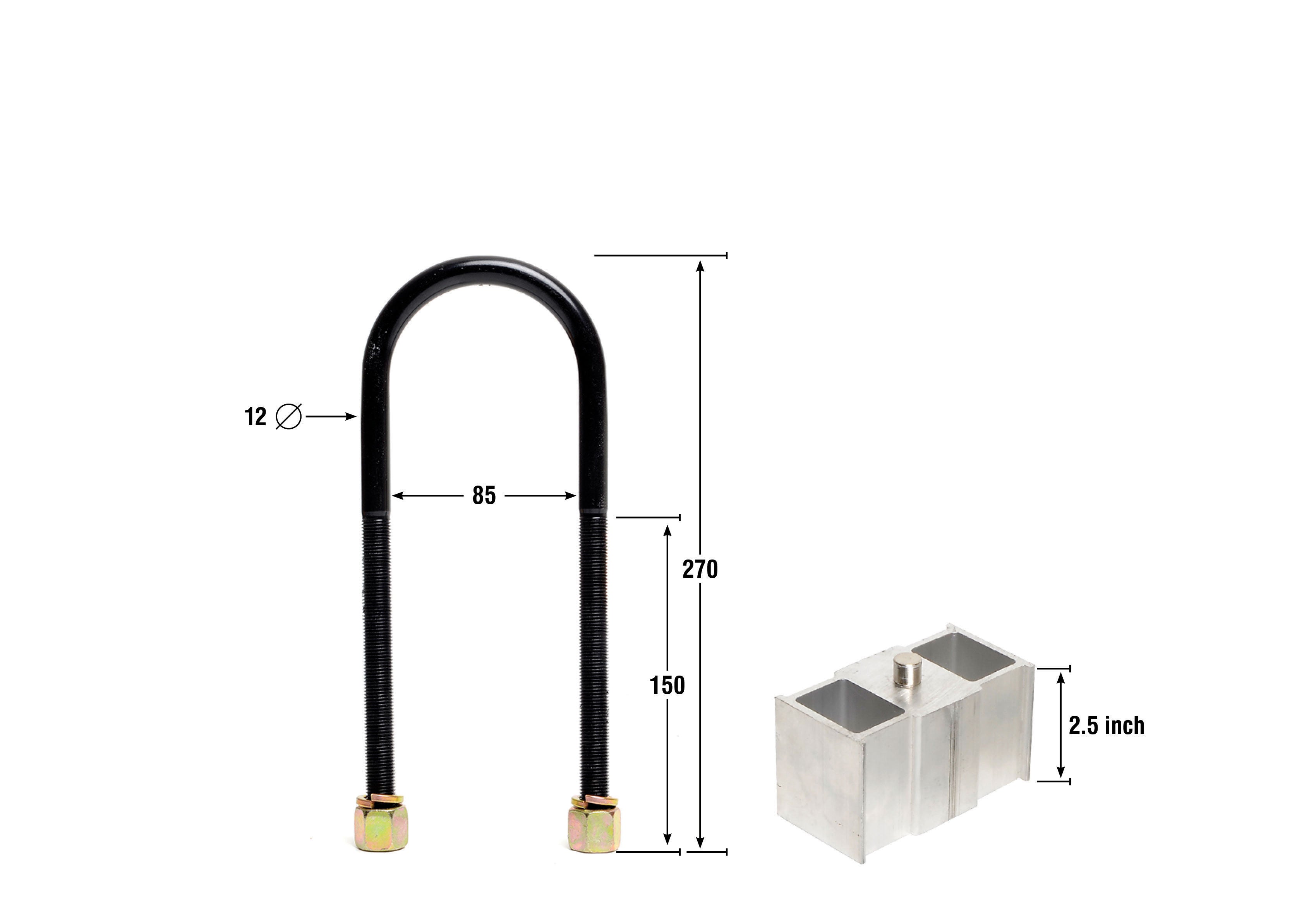Kit coborare suspensie 2.5 inch (lowering blocks) Whiteline pentru Universal Products Lowering Blocks - KLB103-25