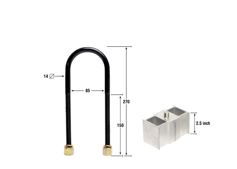 Kit coborare suspensie 2.5 inch (lowering blocks) Whiteline pentru Universal Products Lowering Blocks - KLB109-25