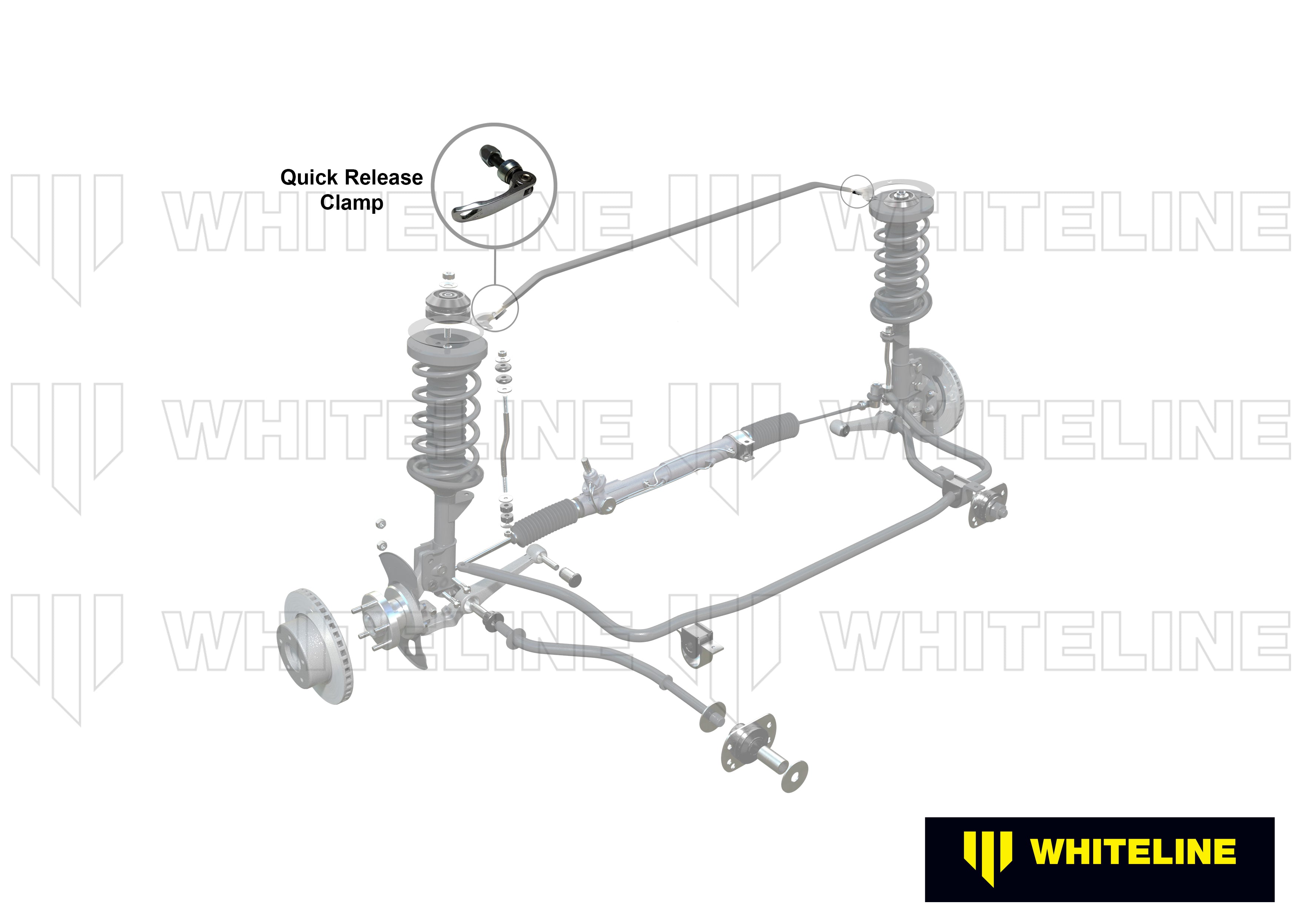 Bara rigidizare telescoape (strut bar) quick release clamp Whiteline pentru BMW Seria 3 / Mazda 3 / Mini Mini / Mitsubishi Fto / Nissan 180Sx / Opel Astra / Peugeot 306 / Subaru Brz / Toyota 86 / Universal Products Strut Brace - Hardware - KSB790