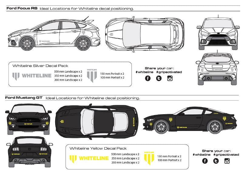 Set autocolante Whiteline pentru Merchandise Decals - KWM002