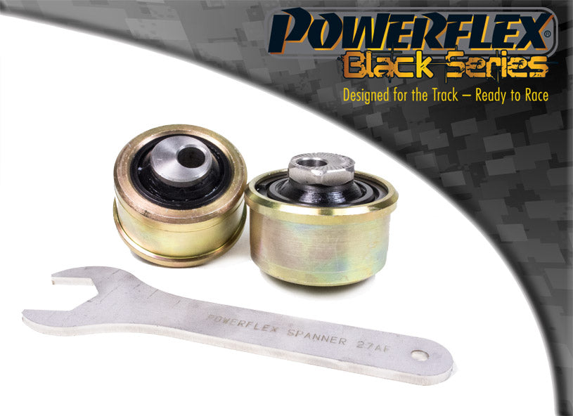 Bucsa poliuretan Powerflex spate brat fata (anti-ridicare, offset caster reglabil) (Negru) - Fiat Panda (169)