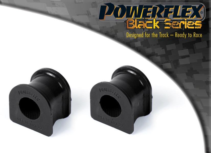 Bucse poliuretan Powerflex bara stabilizatoare fata 22mm (la sasiu) - Fiat Punto 188, Lancia Delta 836 - Negru (2 buc)