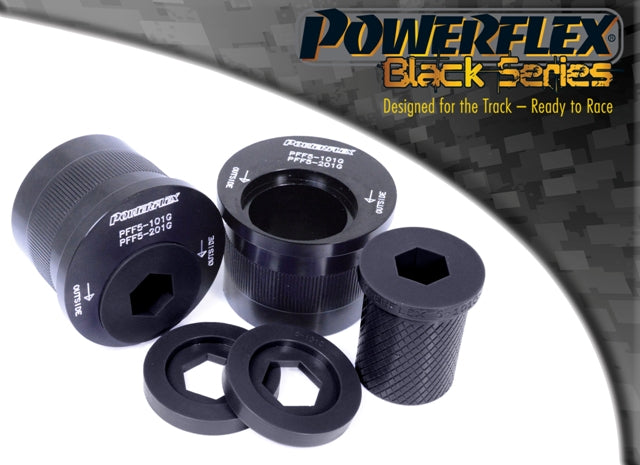 Bucsa poliuretan Powerflex spate brat fata (offset caster reglabil) (Negru) - Mini Mini Clubman (R55), Mini (R56, R58, R59)
