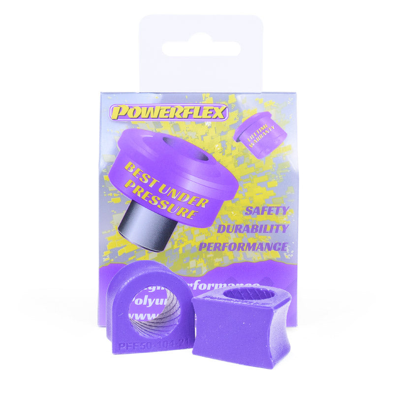 Bucse poliuretan Powerflex bara stabilizatoare 21mm, capat exterior - Citroen AX Phase 1/2, Saxo Phase 1/2, Peugeot 106 Phase 1/2 - Mov (2 buc)