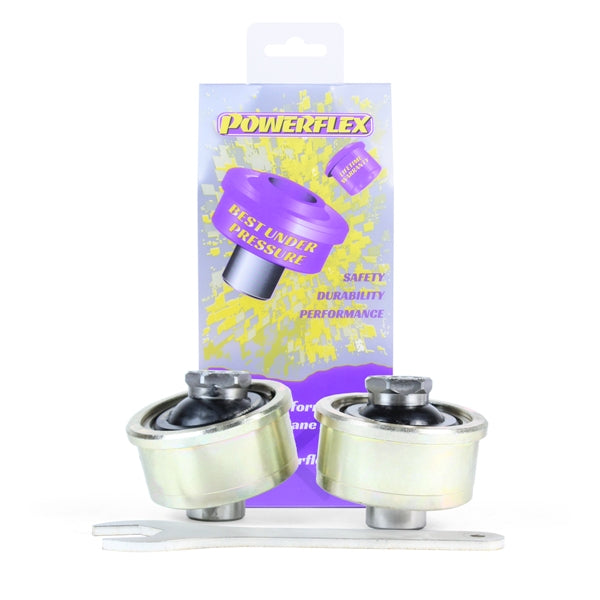 Bucse poliuretan Powerflex brat fata, prindere spate (reglabila pe caster) - Alfa Romeo MiTo 955, Fiat Punto 199, Opel Corsa D / E - Mov (2 buc)