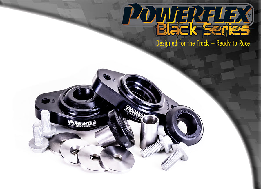 Bucse poliuretan Powerflex prindere de jos amortizor spate (cu suport) - BMW Seria 3 E90 / E91 / E92 / E93 - Negru (2 buc)