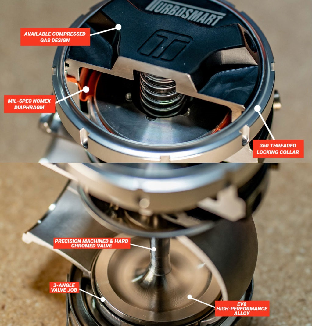 Wastegate extern Turbosmart Pro-Gate 50 GenV 14 psi, negru - TS-0554-1012