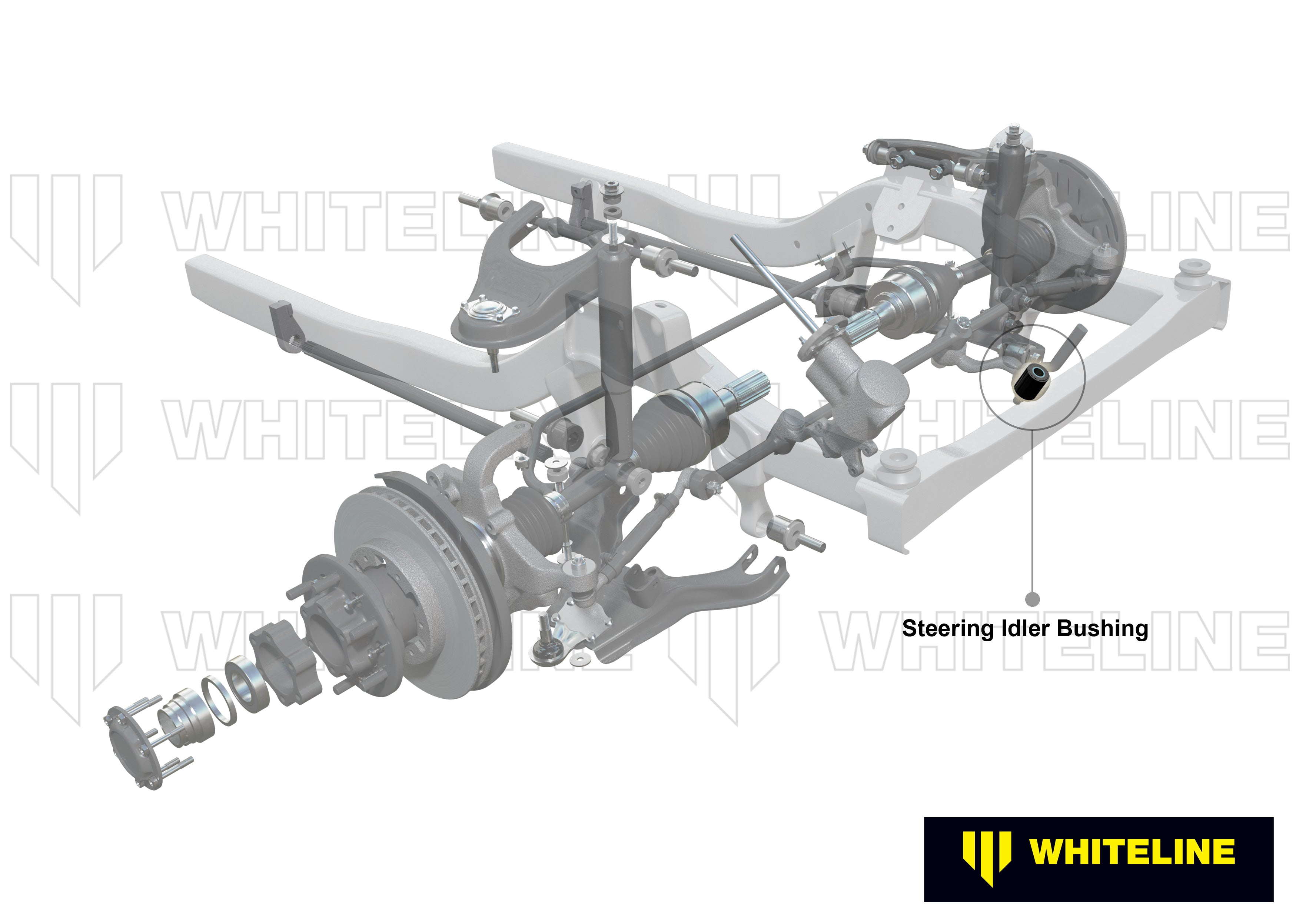 Set bucse brat levier directie Whiteline pentru Nissan Navara - W13374