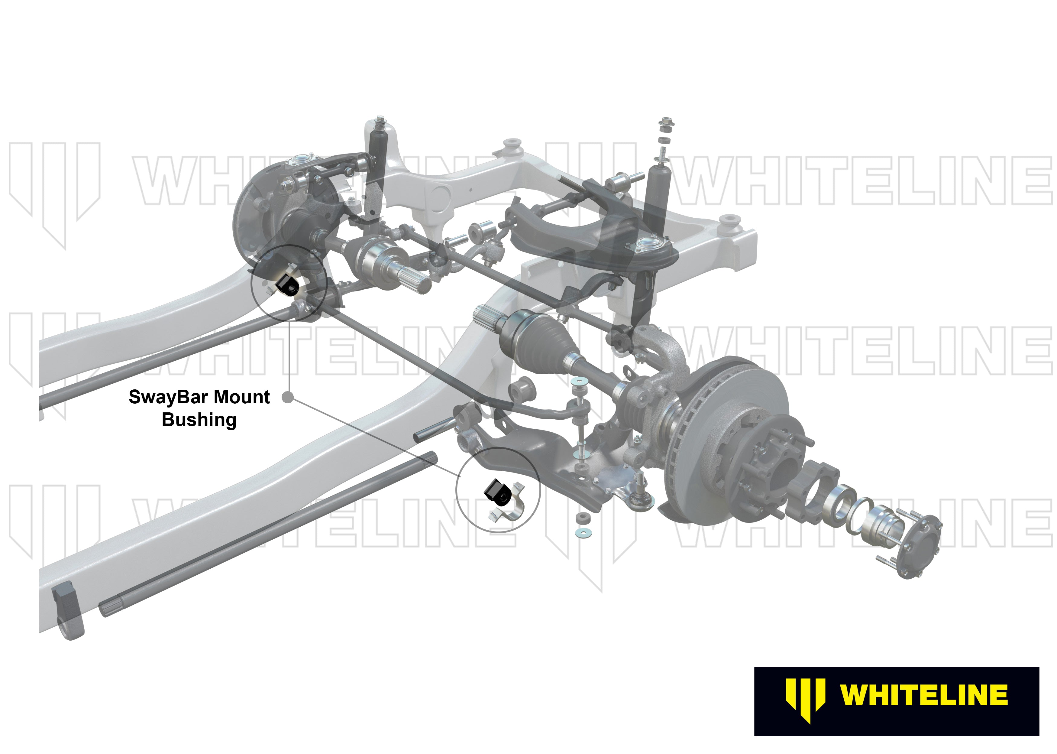 Set bucse suport bara stabilizatoare 20mm Whiteline pentru Nissan Navara - W23462