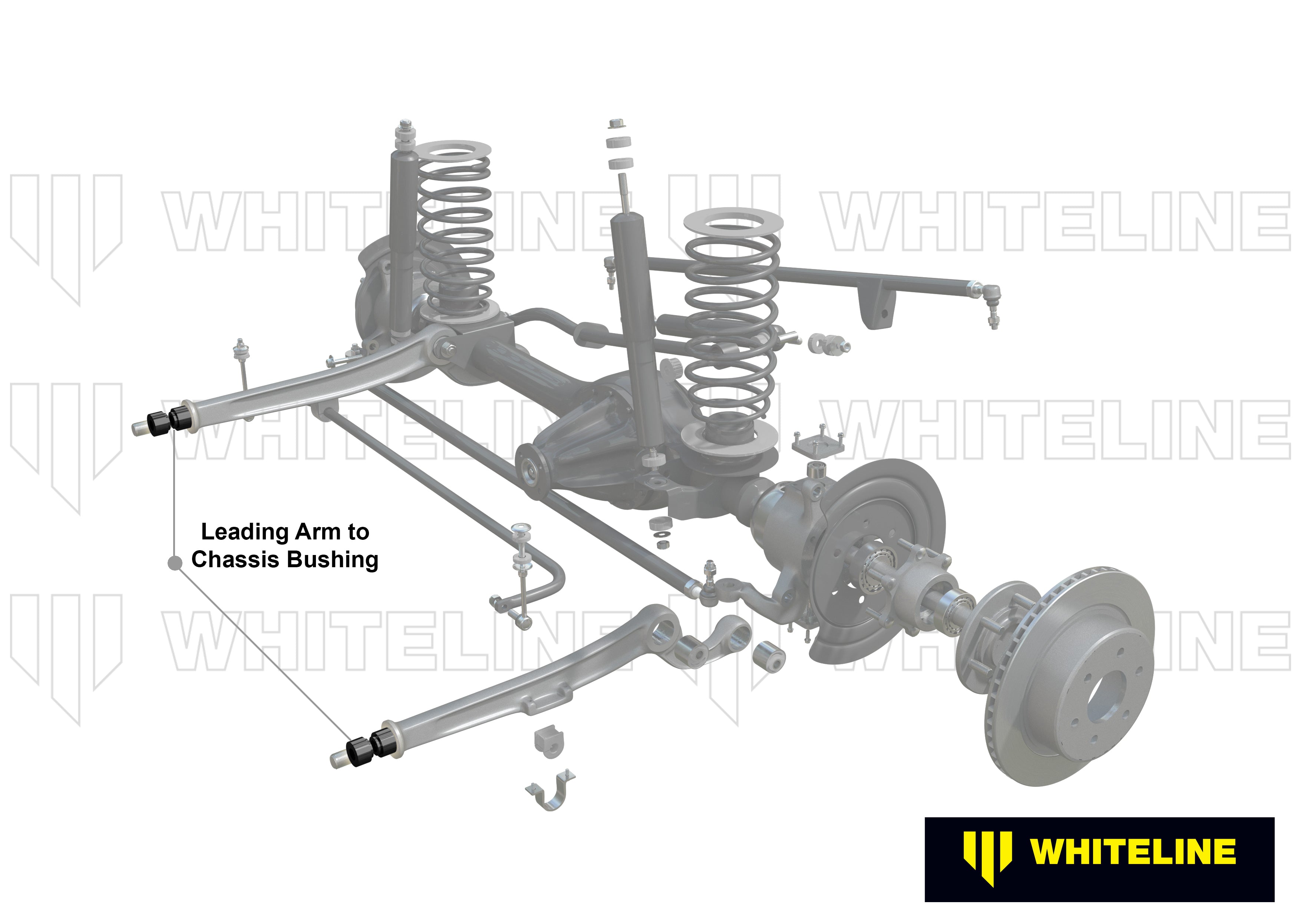 Set bucsi brat tractiune sasiu (leading arm) Whiteline pentru Toyota Land Cruiser - W53495