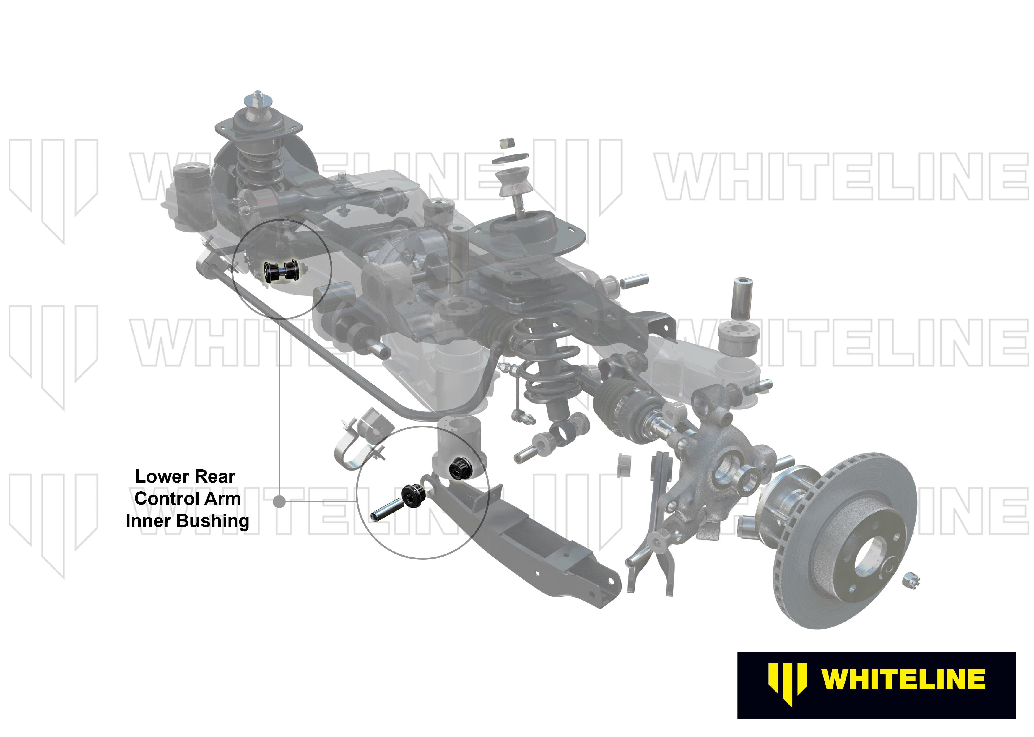 Brat suspensie inferior rear inner set bucse Whiteline pentru Infiniti G / Nissan 350Z - W62996